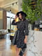 Чорна сукня А-силуету з квітковим принтом та розкльошеною спідницею | 6816578 | фото 4