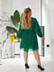 Зелена сукня А-силуету з квітковим принтом та розкльошеною спідницею | 6816596 | фото 4