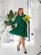 Зелена сукня А-силуету з квітковим принтом та розкльошеною спідницею | 6816596 | фото 6