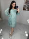 Шифонова сукня ментолового кольору А-силуету з поясом | 6816597 | фото 3