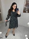 Чорна шифонова сукня А-силуету з поясом | 6816599 | фото 2