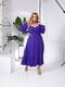 Фіолетова сукня А-силуету з ефектним декольте та розкльошеною спідницею | 6816606 | фото 2