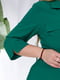 Зелена сукня А-силуету з ефектним декольте та розкльошеною спідницею | 6816608 | фото 2