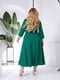 Зелена сукня А-силуету з ефектним декольте та розкльошеною спідницею | 6816608 | фото 8