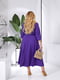 Фіолетова сукня А-силуету з ефектним декольте та розкльошеною спідницею | 6816610 | фото 2