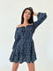 Синя міні-сукня А-силуету з принтом і оборкою | 6816617 | фото 5