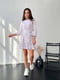 Біла сукня А-силуету з принтом та оборкою | 6816618 | фото 2