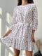 Біла сукня А-силуету з принтом та оборкою | 6816618 | фото 3