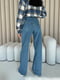 Сині джинси кльош на гудзиках | 6816660 | фото 3