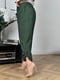 Прямі штани із мікровельвету кольору хакі | 6816716 | фото 2