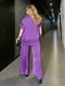 Фіолетовий костюм з шовку Армані: блуза і штани | 6816745 | фото 3