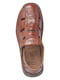 Коричневые кожаные сандалии на липучках | 6816096 | фото 5