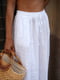 Білі штани-палаццо з льону | 6816779 | фото 3