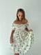 Біла сукня в квітковий принт з відкритими плечима | 6816865 | фото 3
