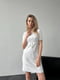 Біла сукня в рубчик з коміром-поло | 6816869 | фото 5