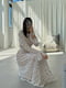 Біла сукня-максі в квітковий принт із шнурівками з боків | 6816875 | фото 2