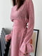 Рожева сукня-максі в квітковий принт із шнурівками з боків | 6816877 | фото 2