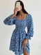 Блакитна сукня А-силуету в квітковий принт | 6816880 | фото 2