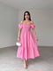 Рожева сукня-міді в горошок з відкритими плечима | 6816886 | фото 2