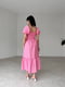 Рожева сукня-міді в горошок з відкритими плечима | 6816886 | фото 3