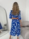 Синя сукня-міді А-силуету в абстрактний принт | 6816898 | фото 3
