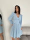 Блакитна сукня А-силуету в квітковий принт | 6816909 | фото 2