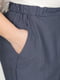 Зауженные темно-сиреневые брюки из жатого льна | 6817037 | фото 8
