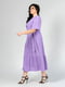 Вільна бузкова сукня-міді з поясом | 6817048 | фото 2