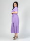 Вільна бузкова сукня-міді з поясом | 6817048 | фото 3