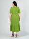 Свободное платье-миди лаймового цвета с поясом | 6817051 | фото 5