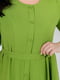 Свободное платье-миди лаймового цвета с поясом | 6817051 | фото 7