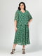 Зеленое шифоновое платье в цветочный принт | 6817057 | фото 2