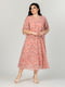 Персиковое шифоновое платье в цветочный принт | 6817058 | фото 2