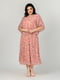Персиковое шифоновое платье в цветочный принт | 6817058 | фото 4