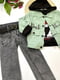 Сіро-зелений джинсовий костюм | 6817104 | фото 2