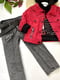 Сіро-червоний джинсовий костюм | 6817223 | фото 3