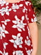 Блуза батал червоного кольору з квітковим принтом | 6819656 | фото 3