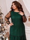 Зелено-чорна сукня А-силуету з блискітками | 6819661 | фото 2