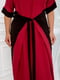 Вільна чорно-бордова сукня-максі із зав’язками | 6819667 | фото 2