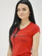 Бавовняна червона футболка з принтом | 6817294 | фото 3
