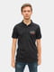 Чорна футболка-поло з логотипом бренду | 6817355 | фото 2