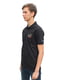 Чорна футболка-поло з логотипом бренду | 6817355 | фото 4