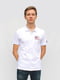 Біла футболка-поло з логотипом бренду | 6817357