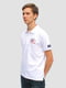 Біла футболка-поло з логотипом бренду | 6817357 | фото 2