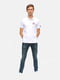 Біла футболка-поло з логотипом бренду | 6817357 | фото 4
