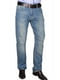 Голубые прямые джинсы средней посадки | 6817385 | фото 2