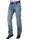 Голубые прямые джинсы средней посадки | 6817385 | фото 3