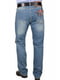 Голубые прямые джинсы средней посадки | 6817385 | фото 5