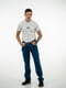 Синие прямые джинсы средней посадки | 6817387 | фото 4