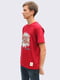 Хлопковая бордовая футболка с принтом | 6817389 | фото 2